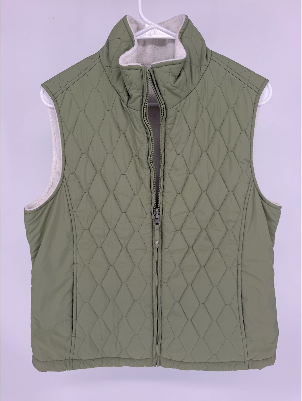 Free Country Reversible Quilted Vest with Faux Fur Lining Ladies Medium